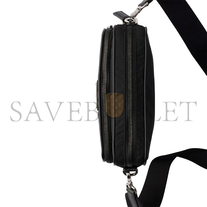 PRADA RE-NYLON AND SAFFIANO LEATHER SHOULDER BAG 2VH170 (20*13.5*7cm)